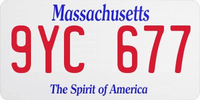 MA license plate 9YC677