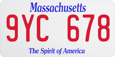 MA license plate 9YC678