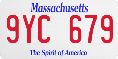 MA license plate 9YC679