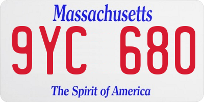 MA license plate 9YC680
