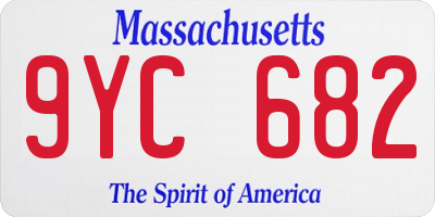 MA license plate 9YC682