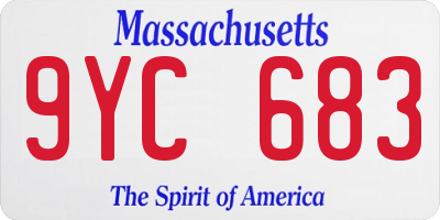 MA license plate 9YC683