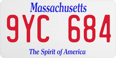 MA license plate 9YC684