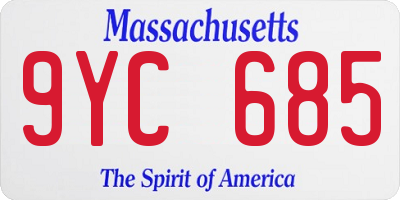 MA license plate 9YC685