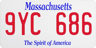 MA license plate 9YC686