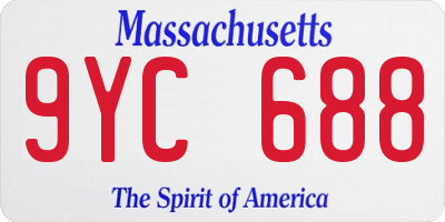 MA license plate 9YC688