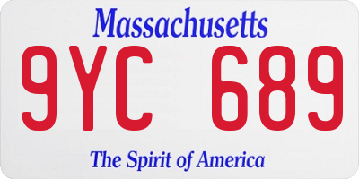 MA license plate 9YC689