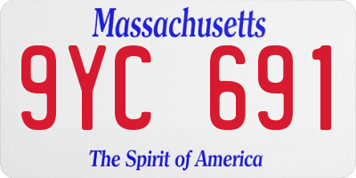 MA license plate 9YC691