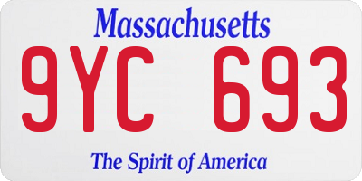 MA license plate 9YC693
