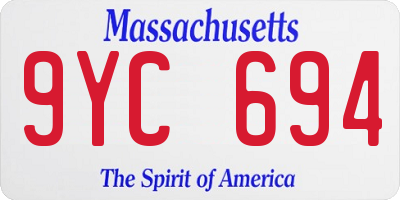 MA license plate 9YC694