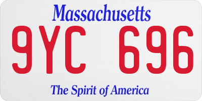 MA license plate 9YC696