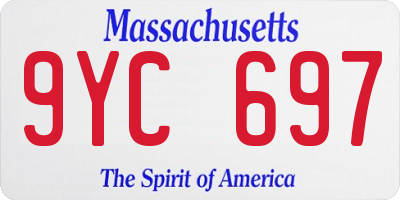 MA license plate 9YC697