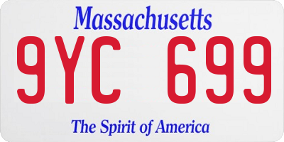 MA license plate 9YC699