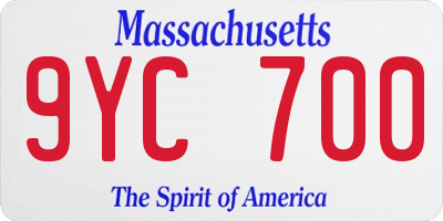 MA license plate 9YC700