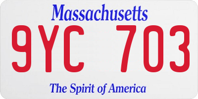 MA license plate 9YC703