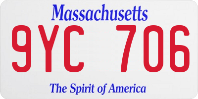 MA license plate 9YC706