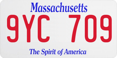 MA license plate 9YC709