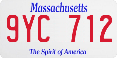 MA license plate 9YC712
