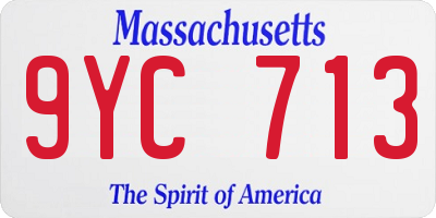 MA license plate 9YC713