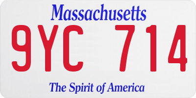 MA license plate 9YC714