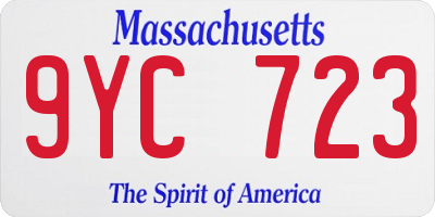 MA license plate 9YC723