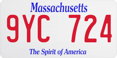 MA license plate 9YC724