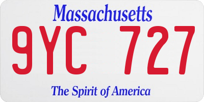 MA license plate 9YC727