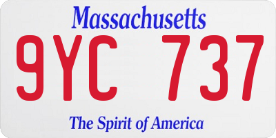 MA license plate 9YC737