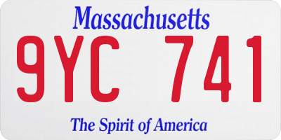 MA license plate 9YC741