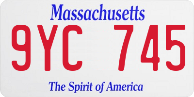 MA license plate 9YC745