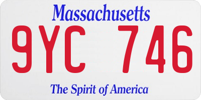 MA license plate 9YC746