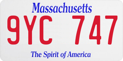 MA license plate 9YC747