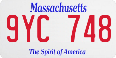 MA license plate 9YC748