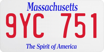 MA license plate 9YC751