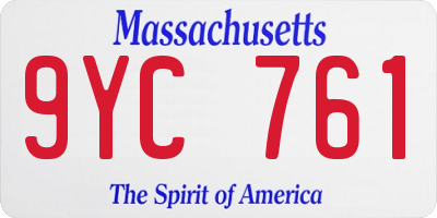 MA license plate 9YC761
