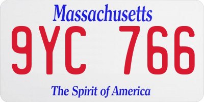 MA license plate 9YC766