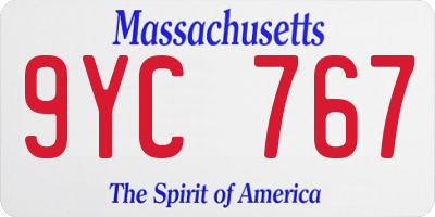 MA license plate 9YC767