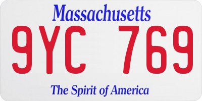 MA license plate 9YC769