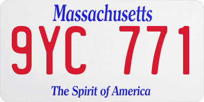 MA license plate 9YC771