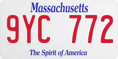 MA license plate 9YC772