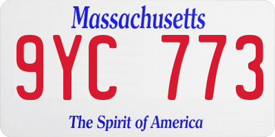 MA license plate 9YC773