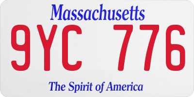 MA license plate 9YC776