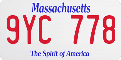 MA license plate 9YC778