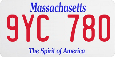 MA license plate 9YC780