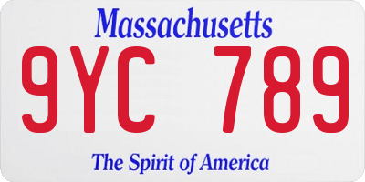 MA license plate 9YC789