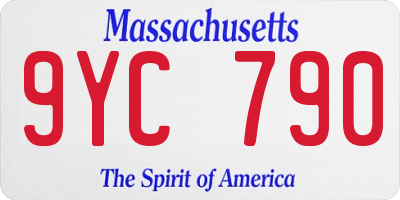 MA license plate 9YC790