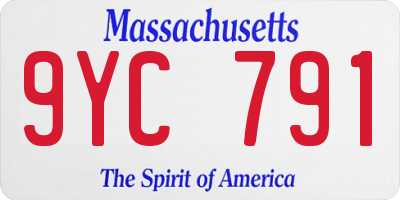 MA license plate 9YC791