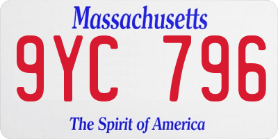 MA license plate 9YC796