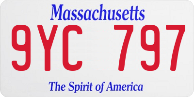 MA license plate 9YC797