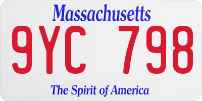 MA license plate 9YC798